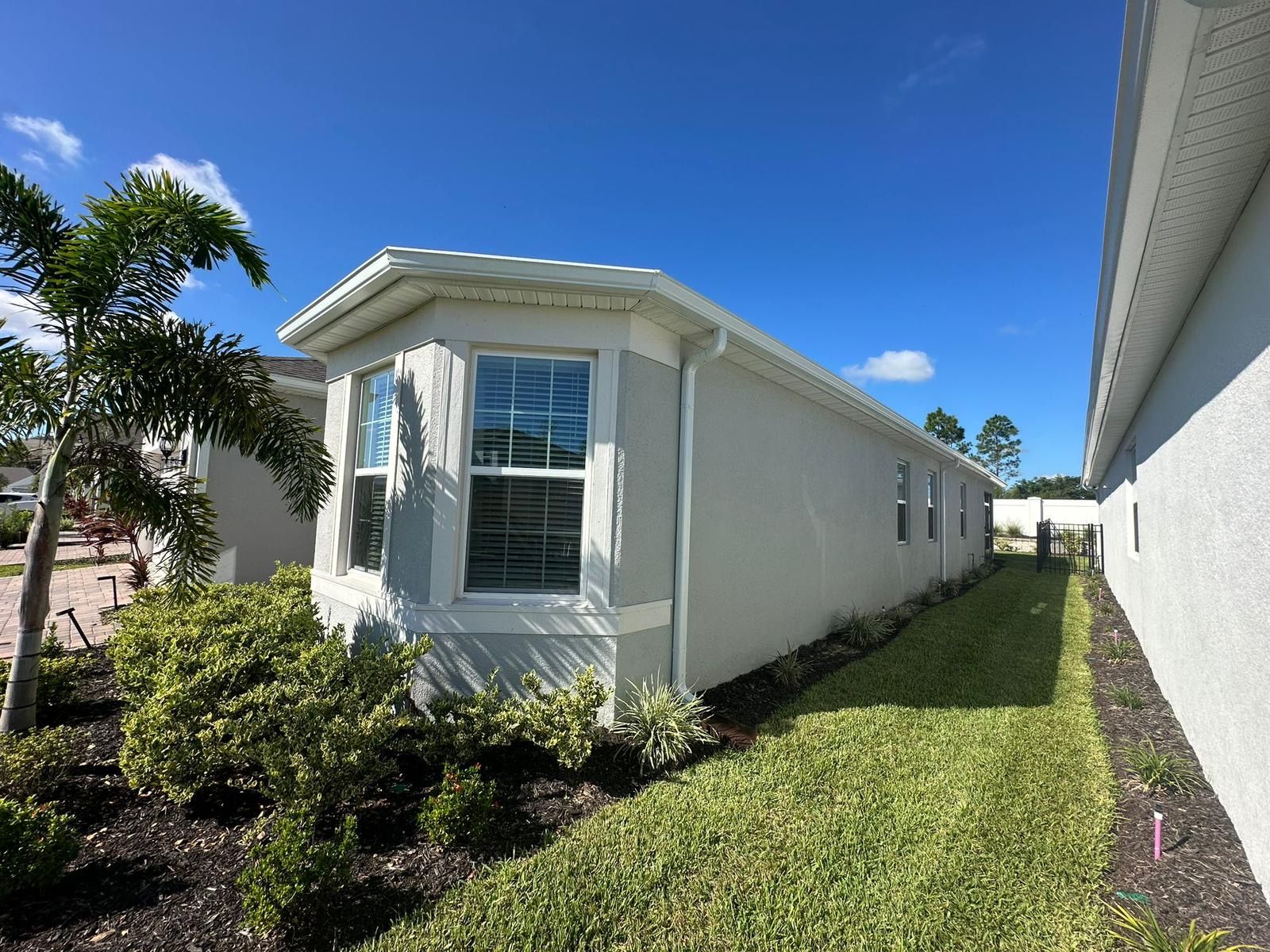 Modern gutter installation on Lake Nona new construction